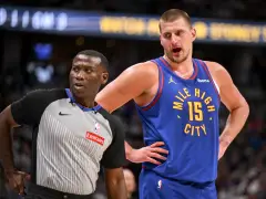 Nikola Jokic wrestles Jeff Van Gundy for the basketball on Clippers’ bench: ‘He was in the weight room afterward’